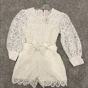 Maje White Lace Romper